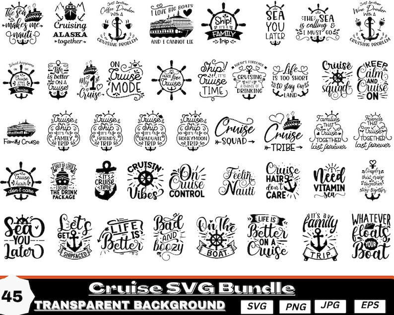 Cruise SVG Bundle Cruise Ship Svg Dxf Png Anchor Svg Family - Etsy
