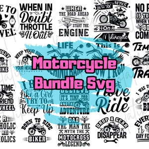 Motorcycle SVG Bundle: Funny Motorbike Designs, Motocross, Truck (Digital Download)