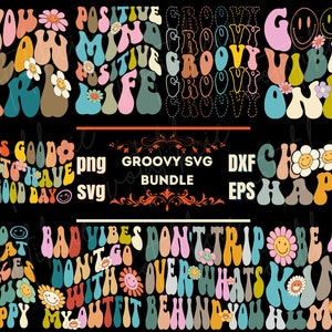Groovy Boho SVG Bundle, Inspirational Cut Files (Digital Download)