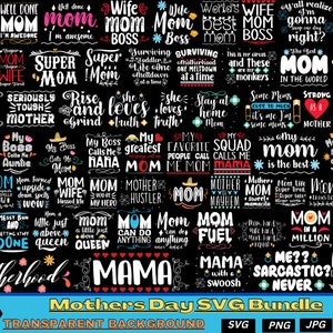 Funny Mom SVG Bundle: Mother&#39;s Day Graphics (Digital Download)