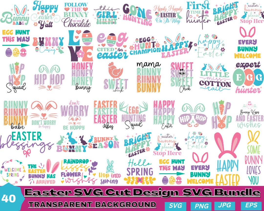 Easter SVG Bundle, Happy Easter Svg, Easter Bunny Svg, Spring Svg