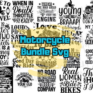 Motorcycle SVG Bundle: Funny Motorbike Designs, Motocross, Truck (Digital Download)