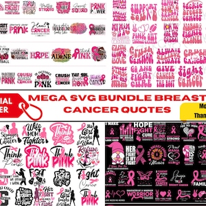 Breast Cancer SVG Bundle: Awareness Ribbon Designs (Digital Download)