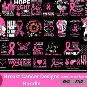 Breast Cancer Awareness SVG Bundle: Ribbon Designs (Digital Download)