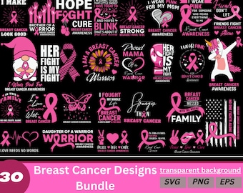Breast Cancer Awareness SVG Bundle: Ribbon Designs (Digital Download)