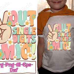 Peace Out Single Digits 10th Birthday Girl Shirt: Retro Groovy Tee