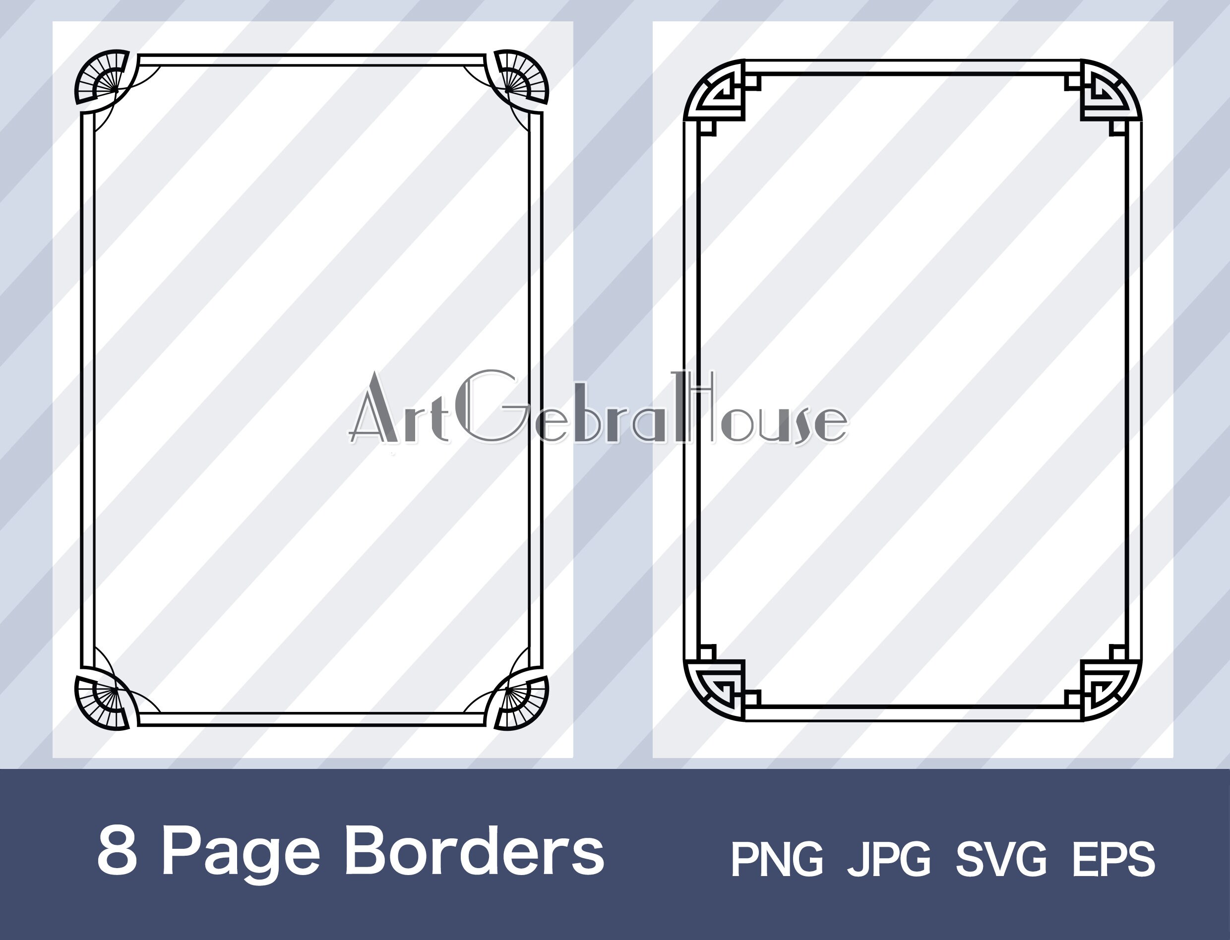 Borders様　⭐️2258 15/oriental Style/digital Download/full Page Frame Borders Design