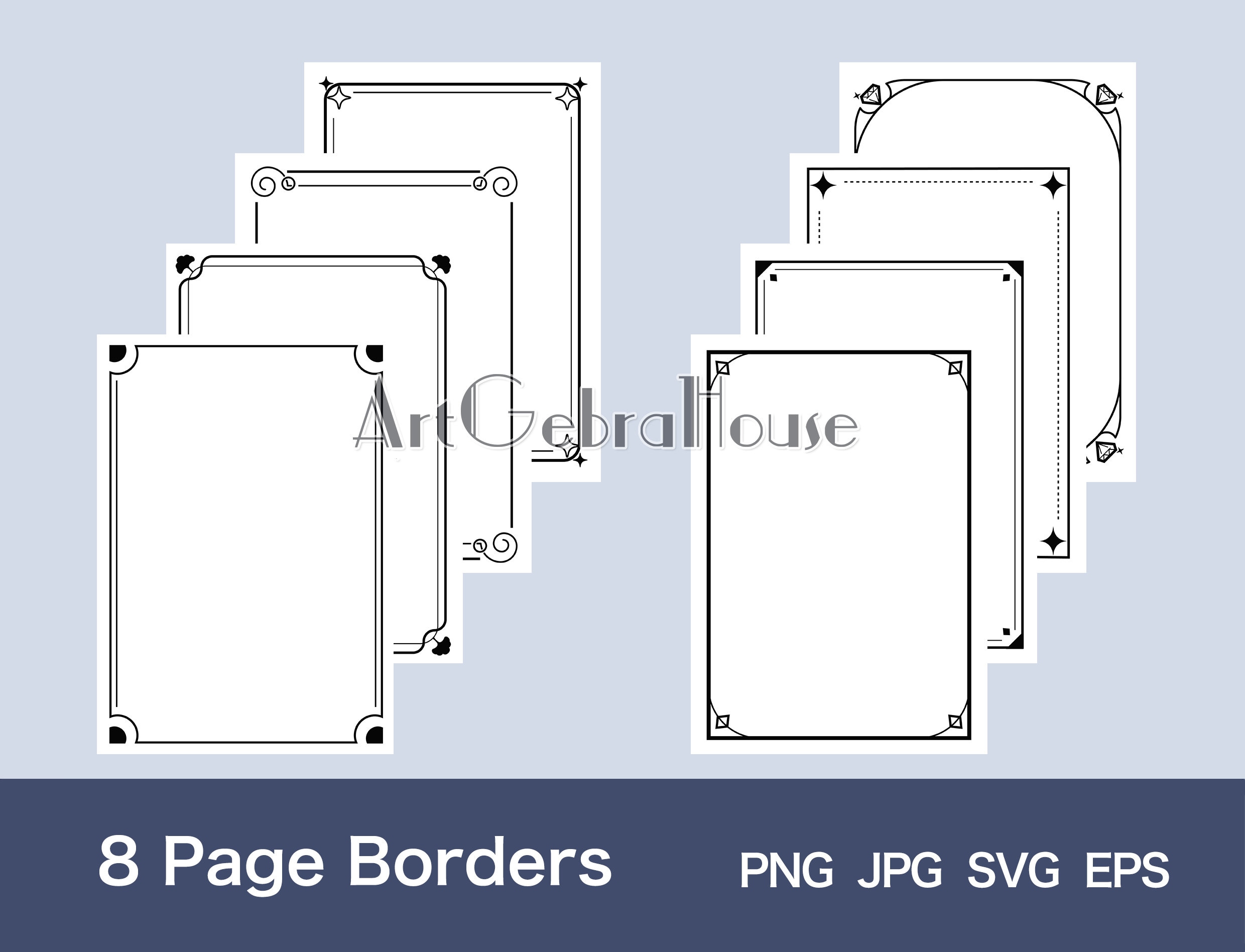 Bordersページ 22/minimalist Geometry/digital Download/full Page Frame Borders