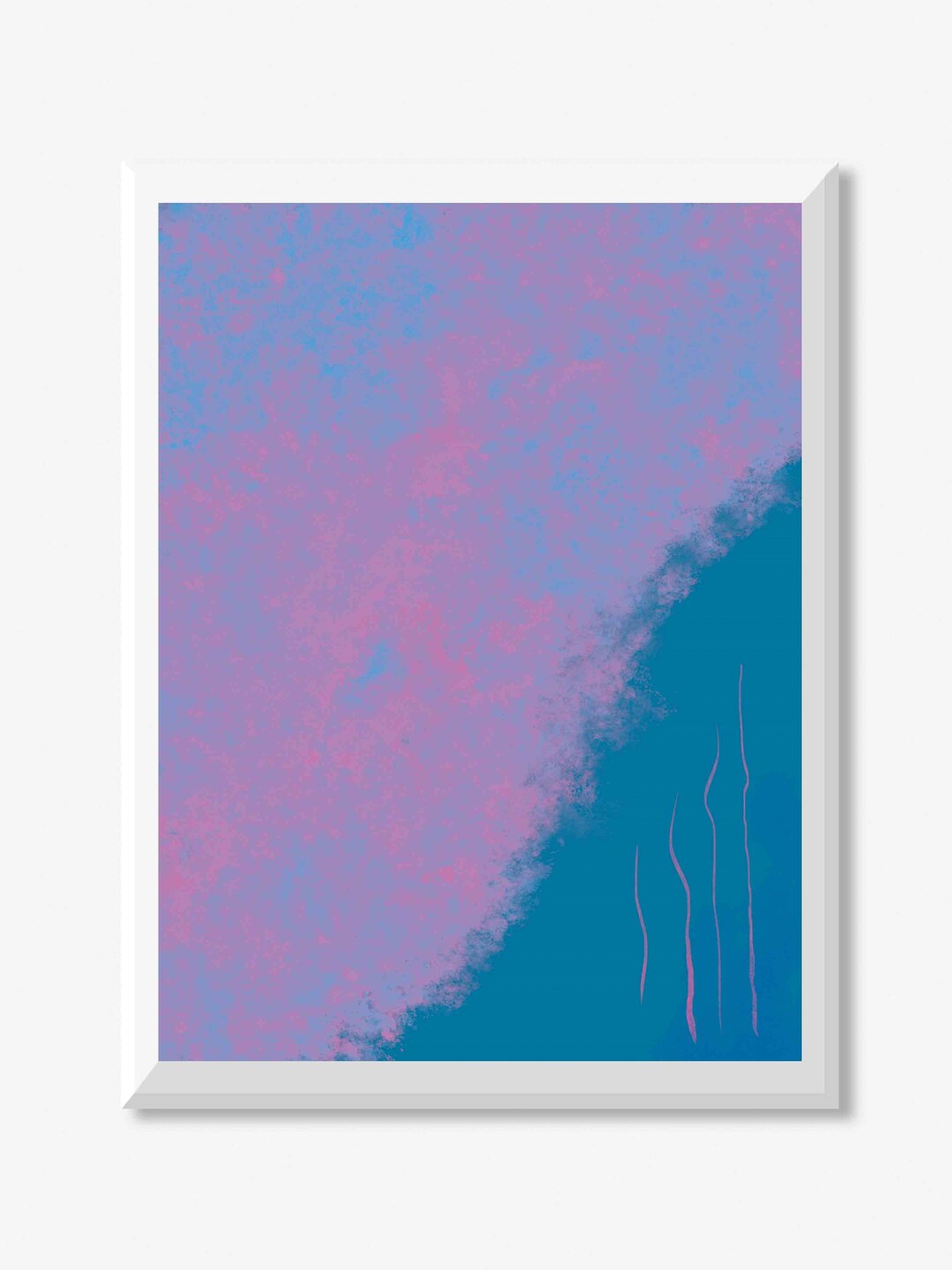 Digital Paint/wall Art Print/abstract Art/blue/purple/living Room
