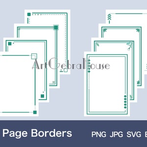 18/Primavera/Planta/Descarga digital/Diseño de bordes de marco de página completa/Conjunto de 8/4 formatos/Patrones de arte/Negro/Blanco/Letras/Tarjetas/Decoración de menú