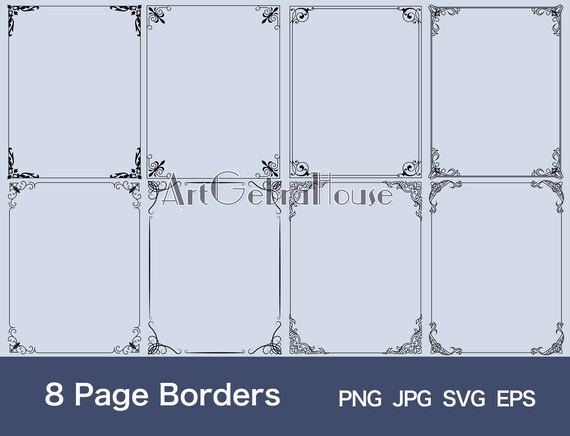 13/curled Pattern/digital Download/full Page Frame Borders Design