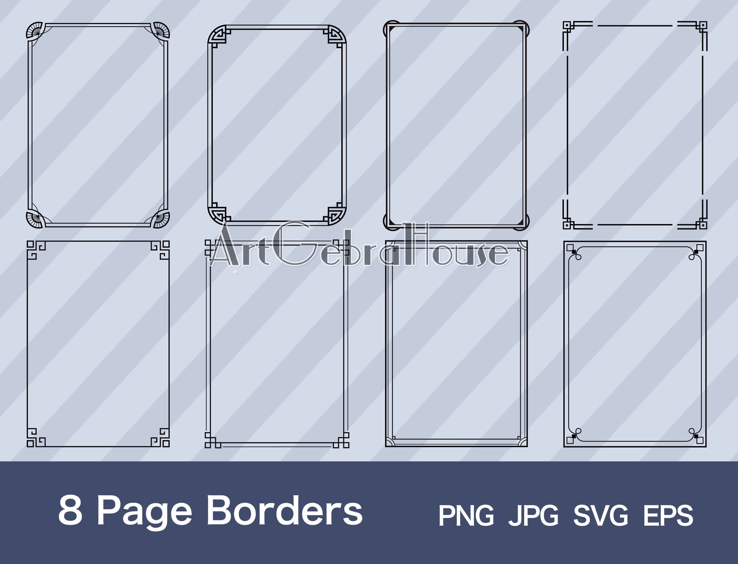 15/oriental Style/digital Download/full Page Frame Borders Design