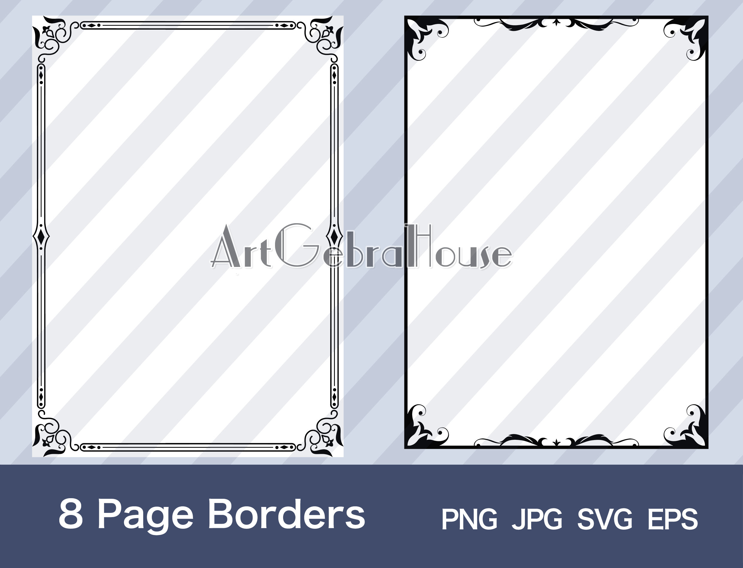 01/european Design/digital Download/full Page Frame Borders Design/set ...