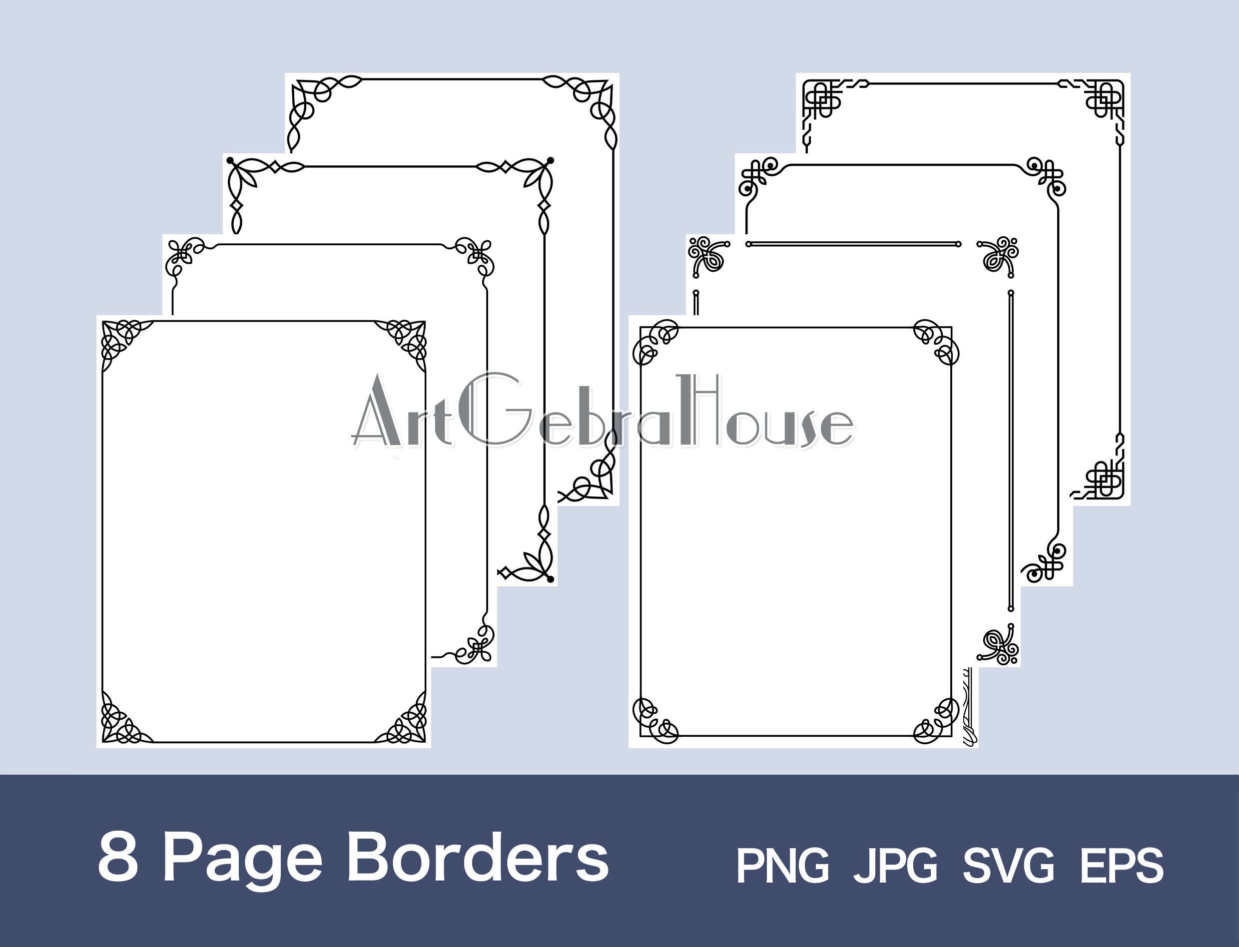 16/lines Pattern/digital Download/full Page Frame Borders Design