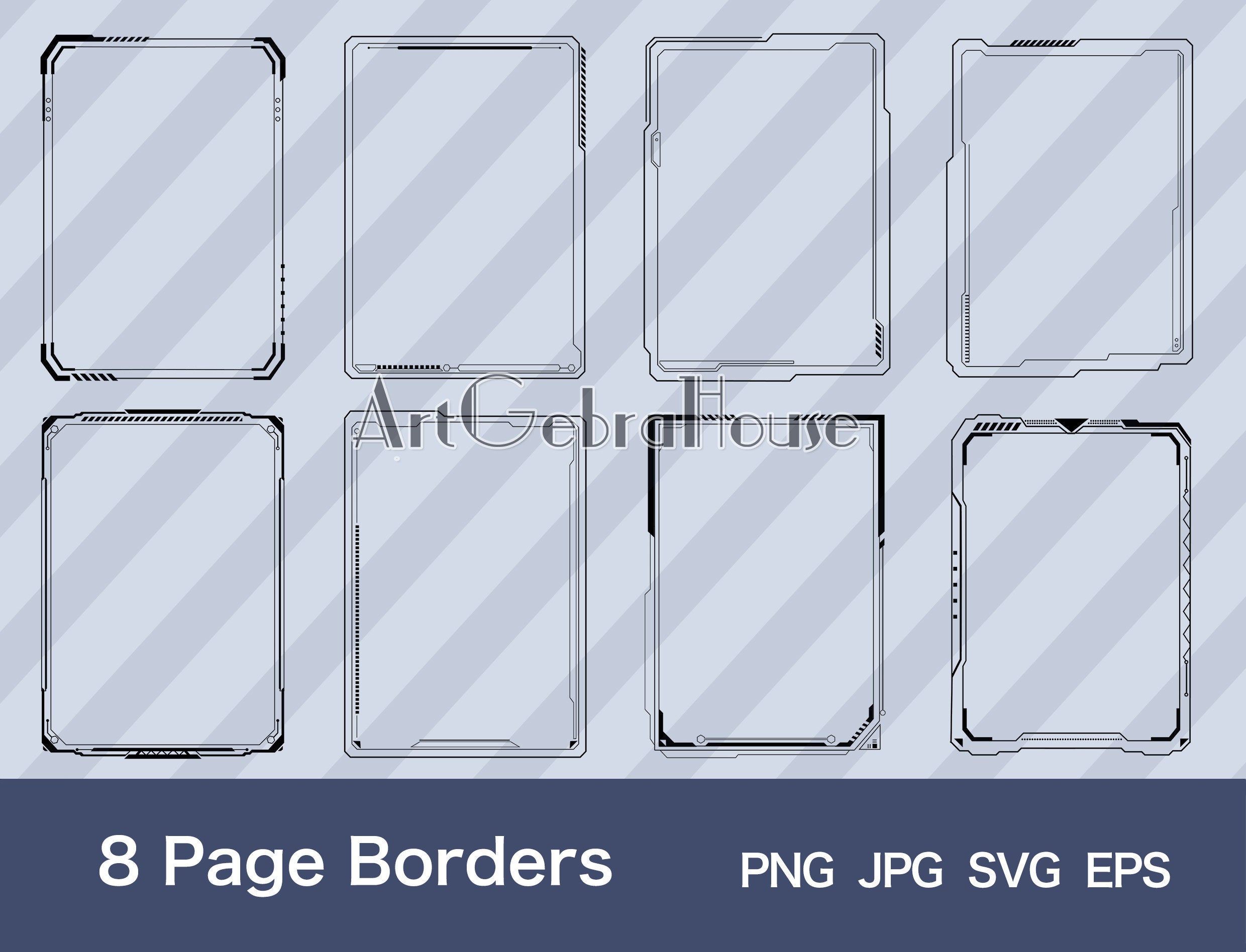 17/tech and Mech/digital Download/full Page Frame Borders Design