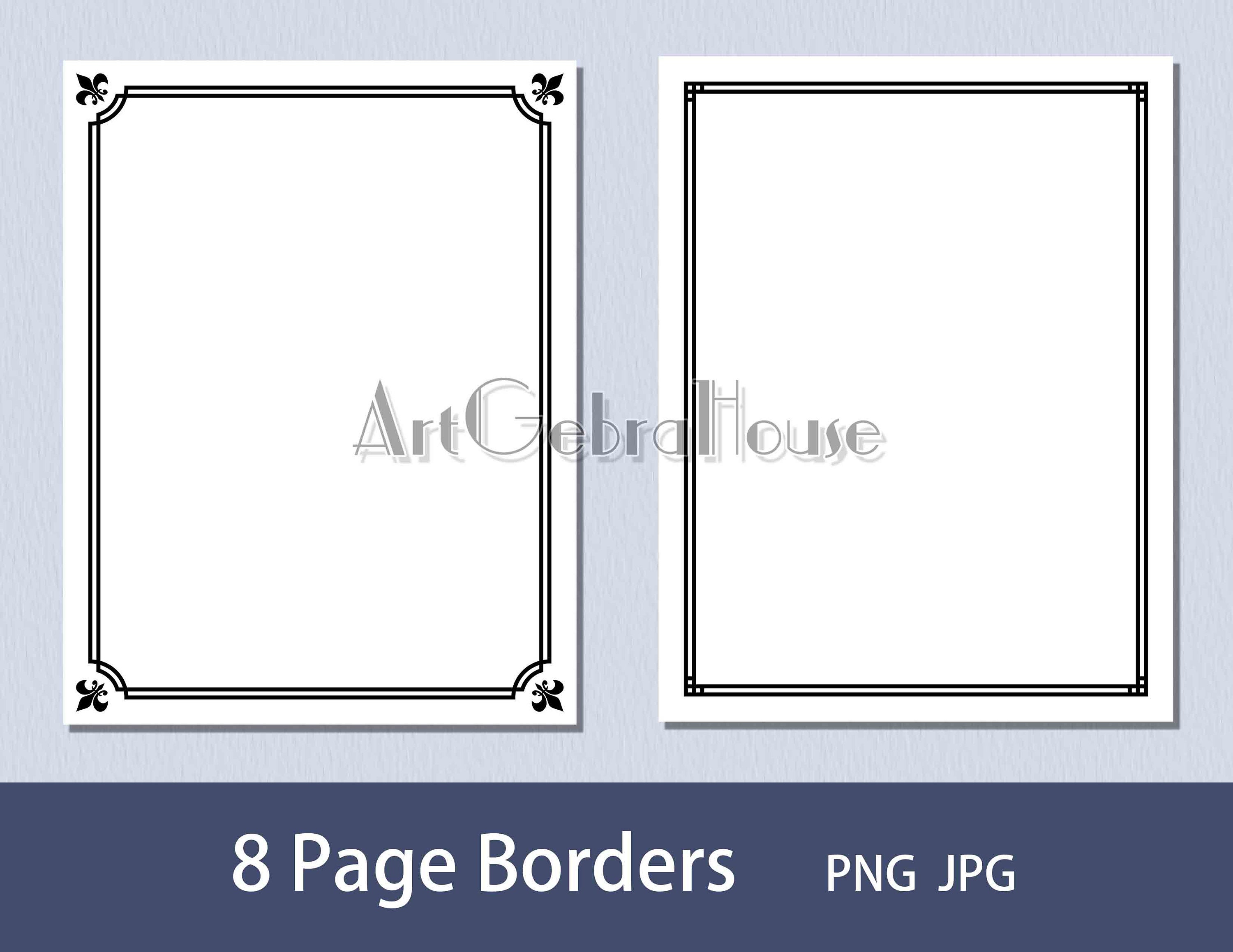 Digital Download/full Page Frame Borders Design/set of 8/art