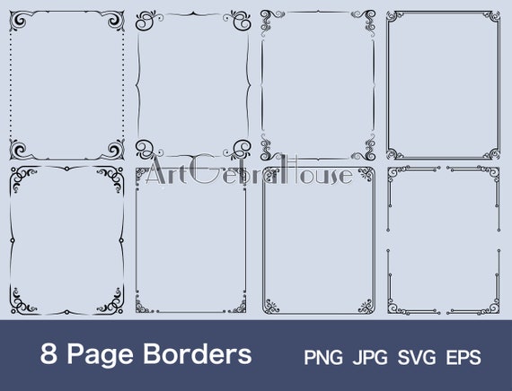 10/curves Art/digital Download/full Page Frame Borders Design