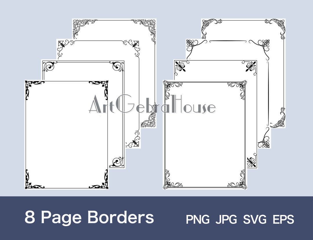 13/curled Pattern/digital Download/full Page Frame Borders Design