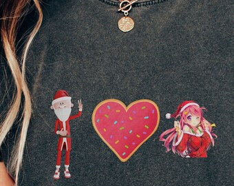 Anime Santa Peace Christmas Cookie Love Best Friend Mom Sister Holiday tee Aunt Nana Gift Co-Worker