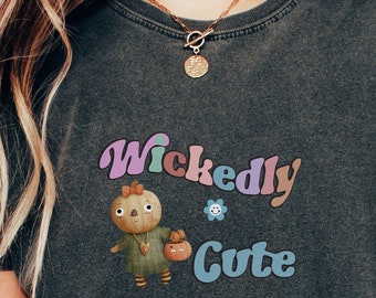 Wickedly Cute Halloween Costume tee Funny Shirt Best Friend Co-worker Shirts With Sayings Novelty Present Gifts Humor sister aunt mom