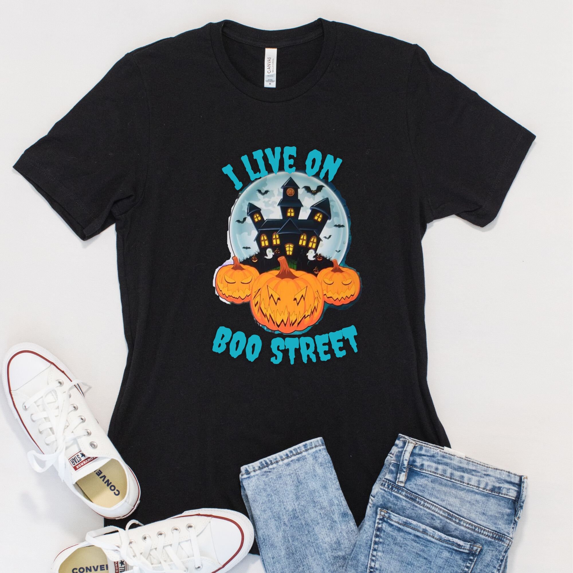 I Live on Boo Street Creepy House Happy Halloween Cute - Etsy