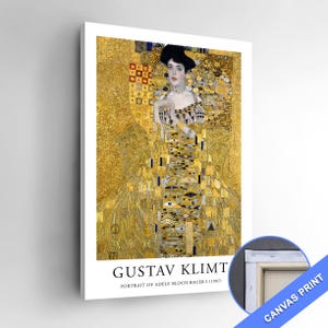 Gustav klimt - Portrait of Adele Bloch-Bauer I (Canvas Print, Poster, wall decor, Wall Art)