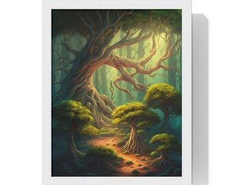 Enchanted Forest Art | Premium Framed Poster Print