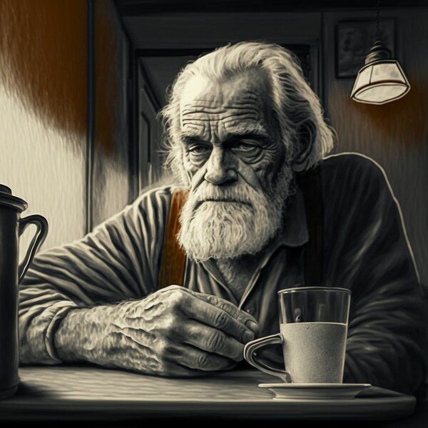 Grumpy Diner (Digital Art Print) - Digital File Download