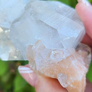 STUNNING Peach Stilbite & Cubical Apophyllite Crystal - India