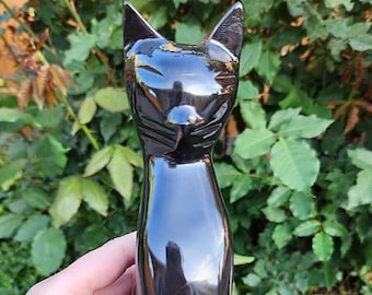 珍しいハニベウィンキング招き猫：黒粘土製日本民芸品 招き猫 - Etsy 日本