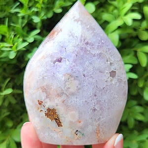 BEAUTIFUL Purple & Pink Flower Agate and Amethyst Quartz Crystal Flame