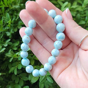SELTEN AAA + Grade Larimar Armband 10mm 6.5 Inch
