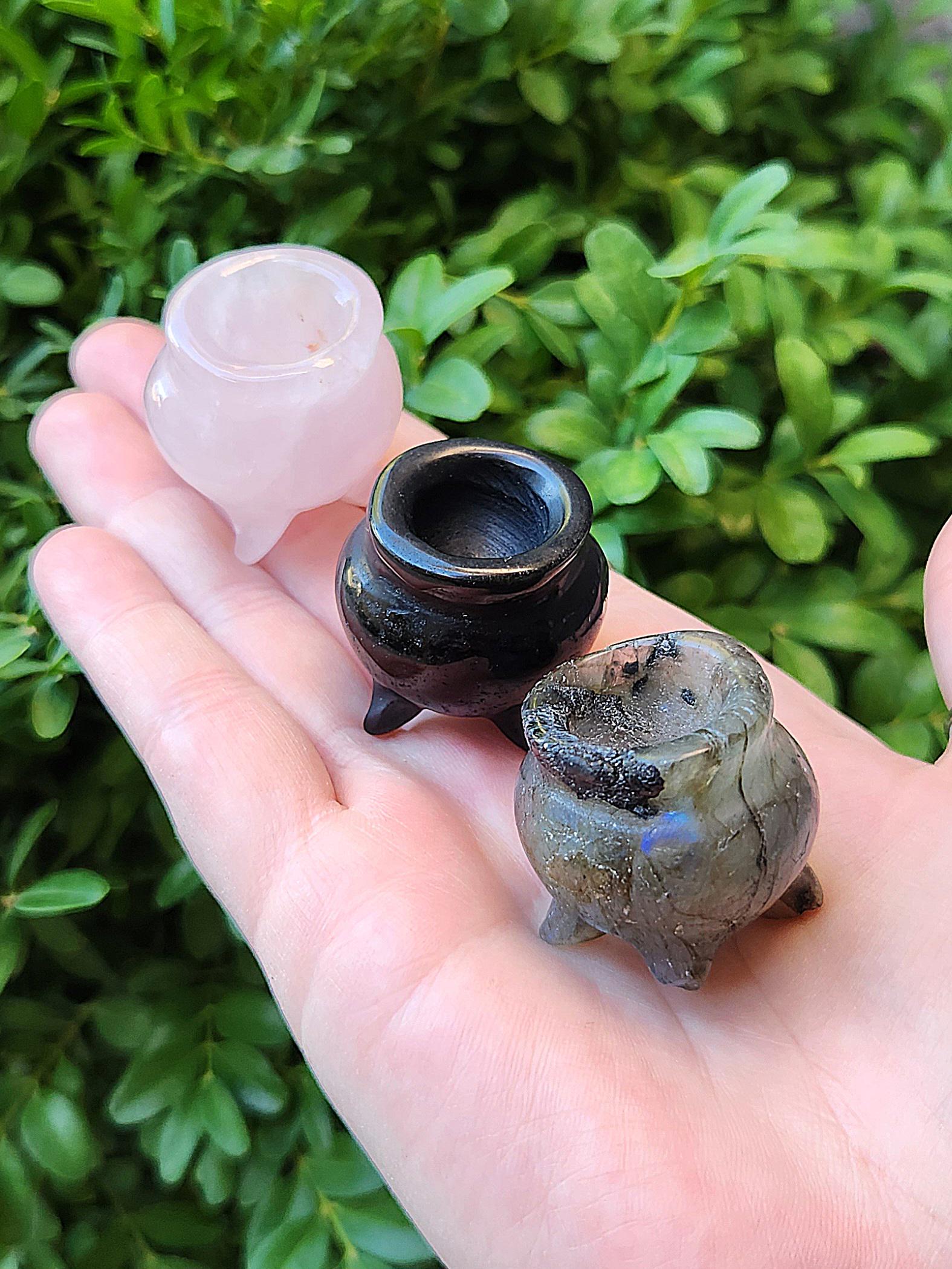 1 (ONE) WITCHY Intuitively Chosen Cauldron and Mini Sphere Crystal Set ...