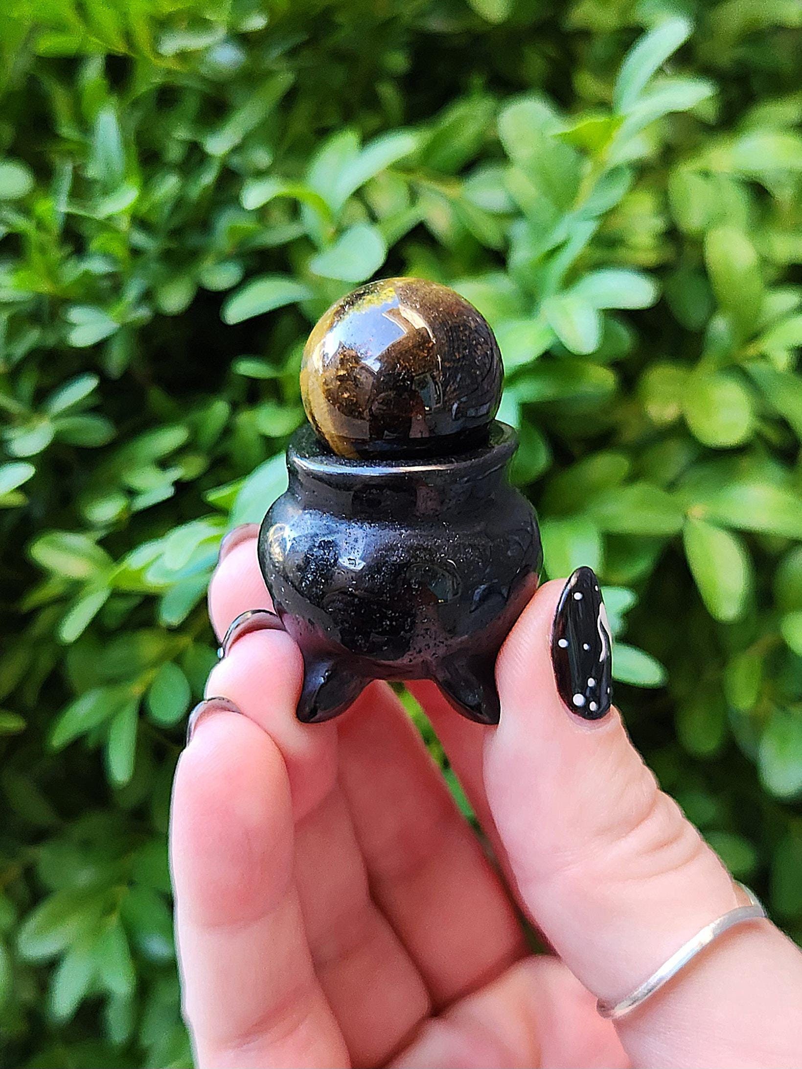 1 (ONE) WITCHY Intuitively Chosen Cauldron and Mini Sphere Crystal Set ...
