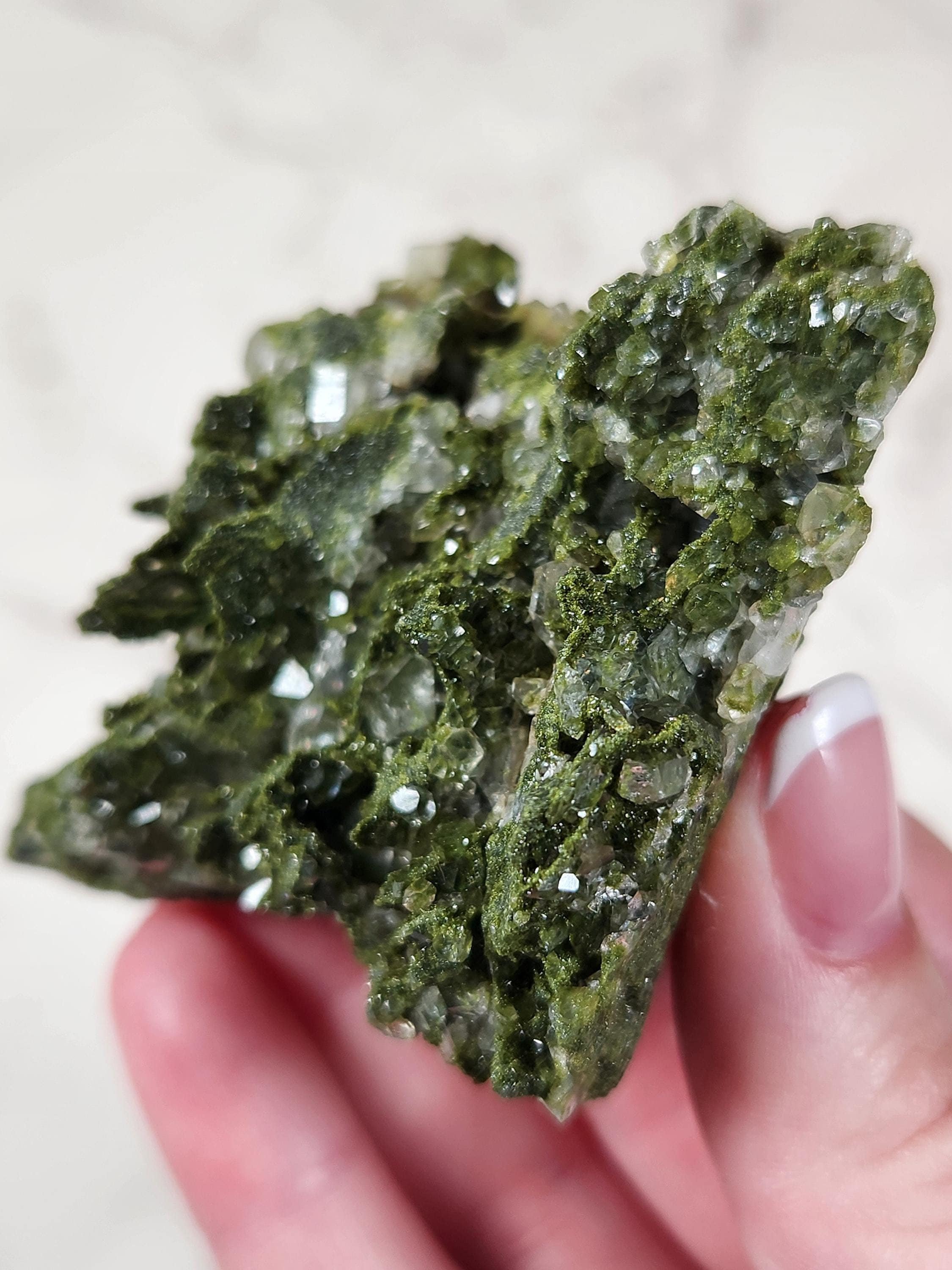SPARKLY MAGICAL RAW Fairy Forest Epidote and Quartz Specimen from Turkey I - New Find - Rare - Crystal