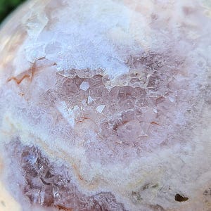 SPARKLY AAA Pink Amethyst & Flower Agate Crystal Sphere with Druzy Pockets - Energy Cleansing