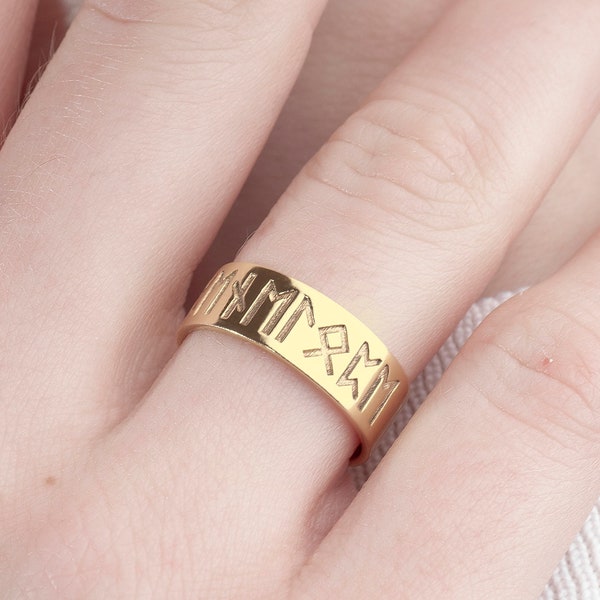 Personalized Viking Alphabet Ring Custom Name Ring Secret Message Ring Nordic Mythology Mothers Day Gift Lover Ring 925 Sterling Silver