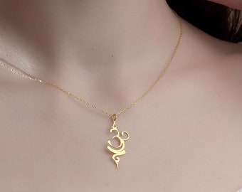 Atmen Sie Halskette spirituelles Yoga Symbol Muttertagsgeschenk Minimalist Geburtstagsgeschenk 14K vergoldet 925 Sterling Silber Schutzsymbol