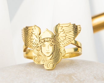 Valkyrie Ring  Silver Freya Jewelry Nordic Mythology Valhalla Symbol Viking Freyja Ring Celtic  Birthday Gift for her Odin Symbol Asgard