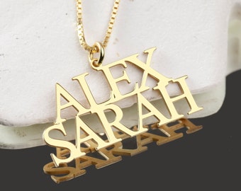 Personalized Multiple Name Necklace Custom Two Name Pendant 925 Sterling Silver Jewelry Gift for her Birthday Gift Special Anniversary Gift