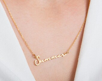 Personalized Sterling Silver Name Necklace: Custom Signature Pendant Christmas Gift