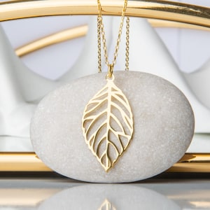 Silver Leaf Necklace Handmade Jewelry Autumn Jewelry Nature Necklace Birthday Gift Gift for mom Botanical Necklace Mother Day Gift