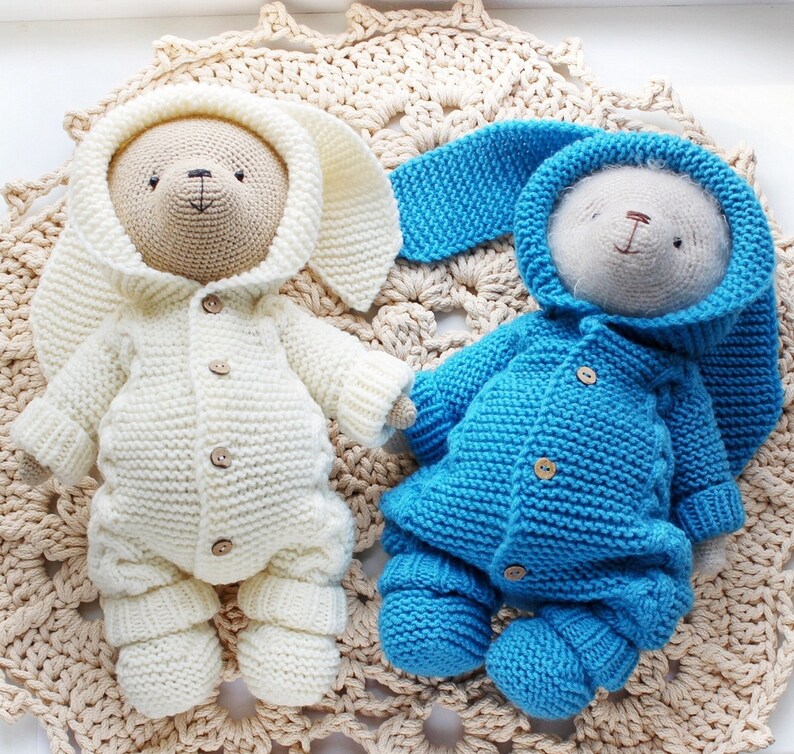 PATTERN Teddy Bears Outfits Knitted Romper and Booties. Etsy