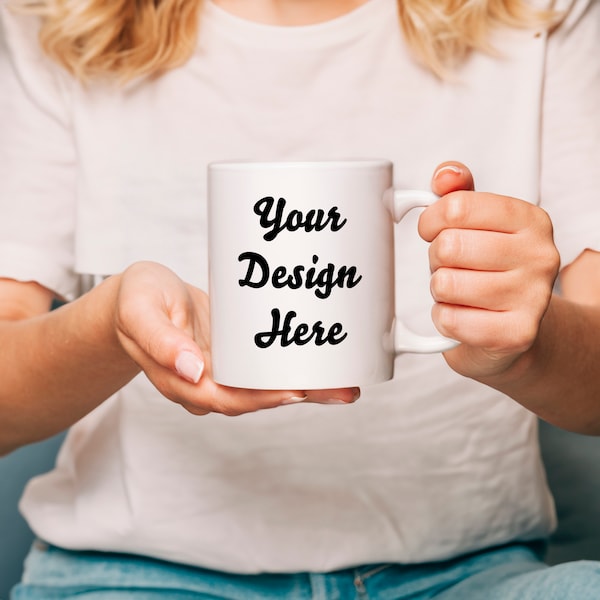 Customizable Mug Mockup - Personalized Coffee Cup Template - Editable Photoshop PSD - Realistic Mug Display - Digital Download