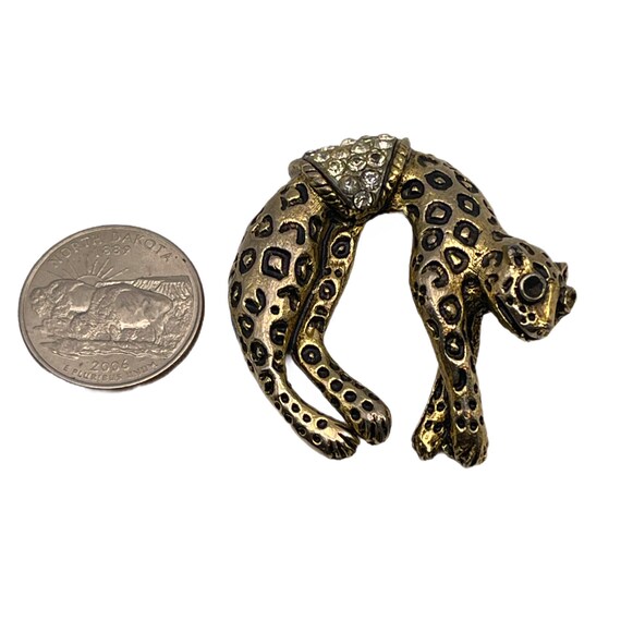 Leopard Rhinestone Brooch - image 2