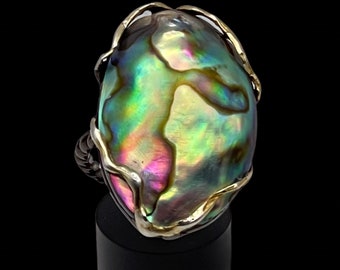 Large Rainbow Shell Ring