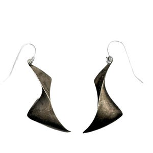 Vintage Sterling Silver Twist Drop Earrings