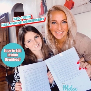 Kid/Teen Cell Phone Contract, INSTANT Download, EASY to EDIT Printable