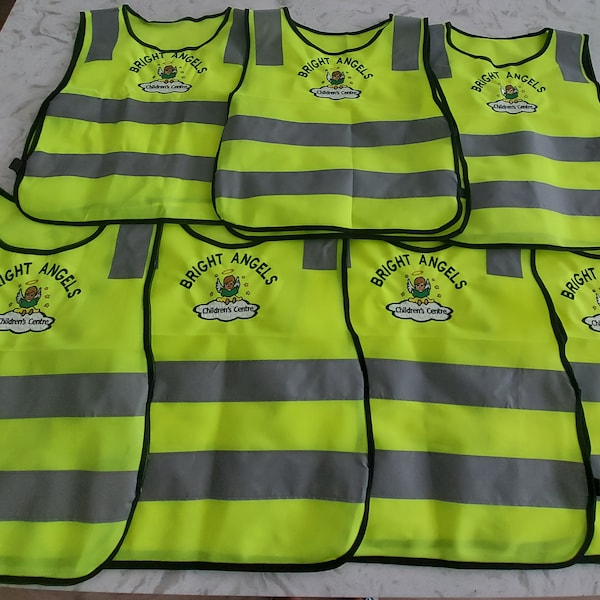 Hi Visibility Vest for Kids, Gift For Children, Kids Safety Jacket, Reflective Vest, Construction Vest, Boys Vest, Play Clothes with logo