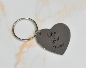 Mans Best Friend Keychain | Mans Best Friend Heart Keychain